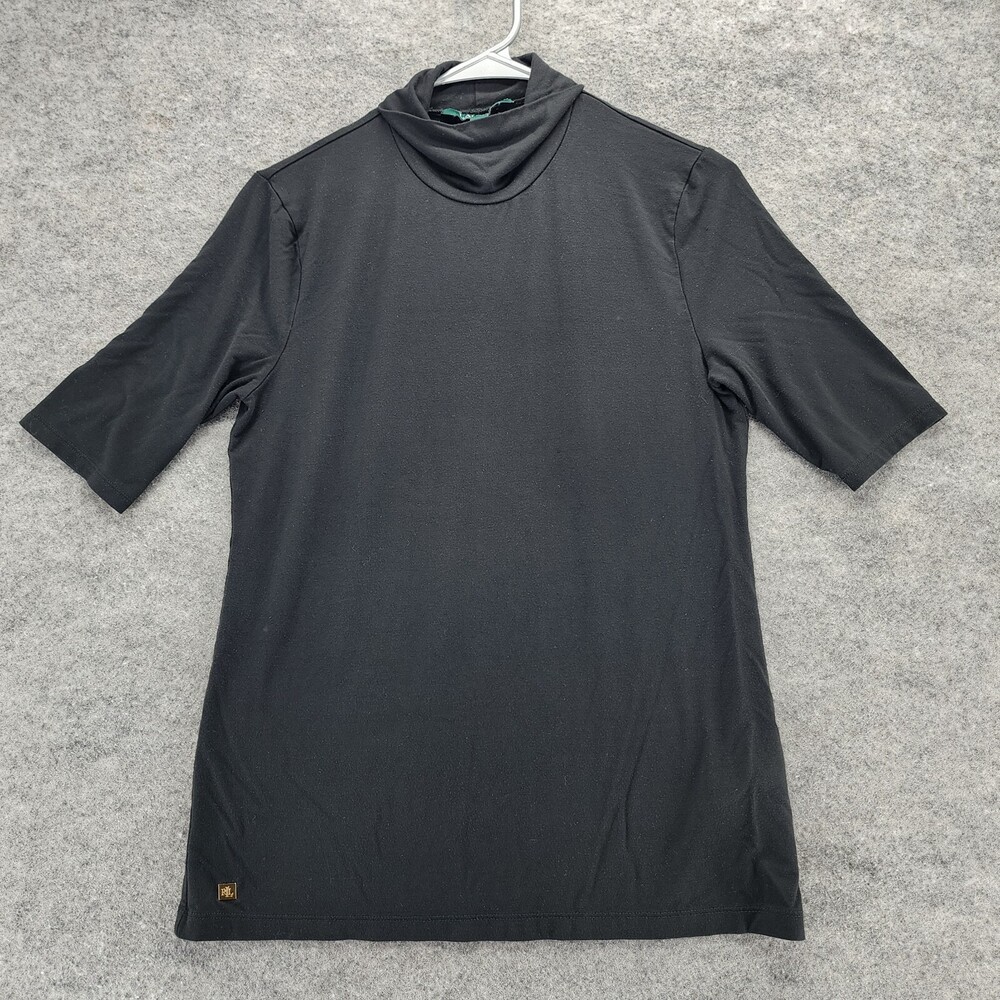 Lauren Ralph Lauren Shirt Womens Large Short Sleeve Black